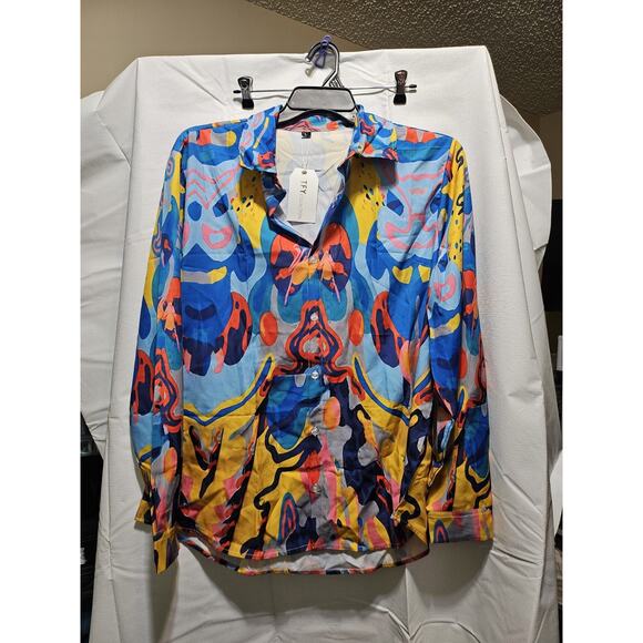 Colorful Abstract Print Shirt and Pants Set by TFY Collection - Picture 2 of 14